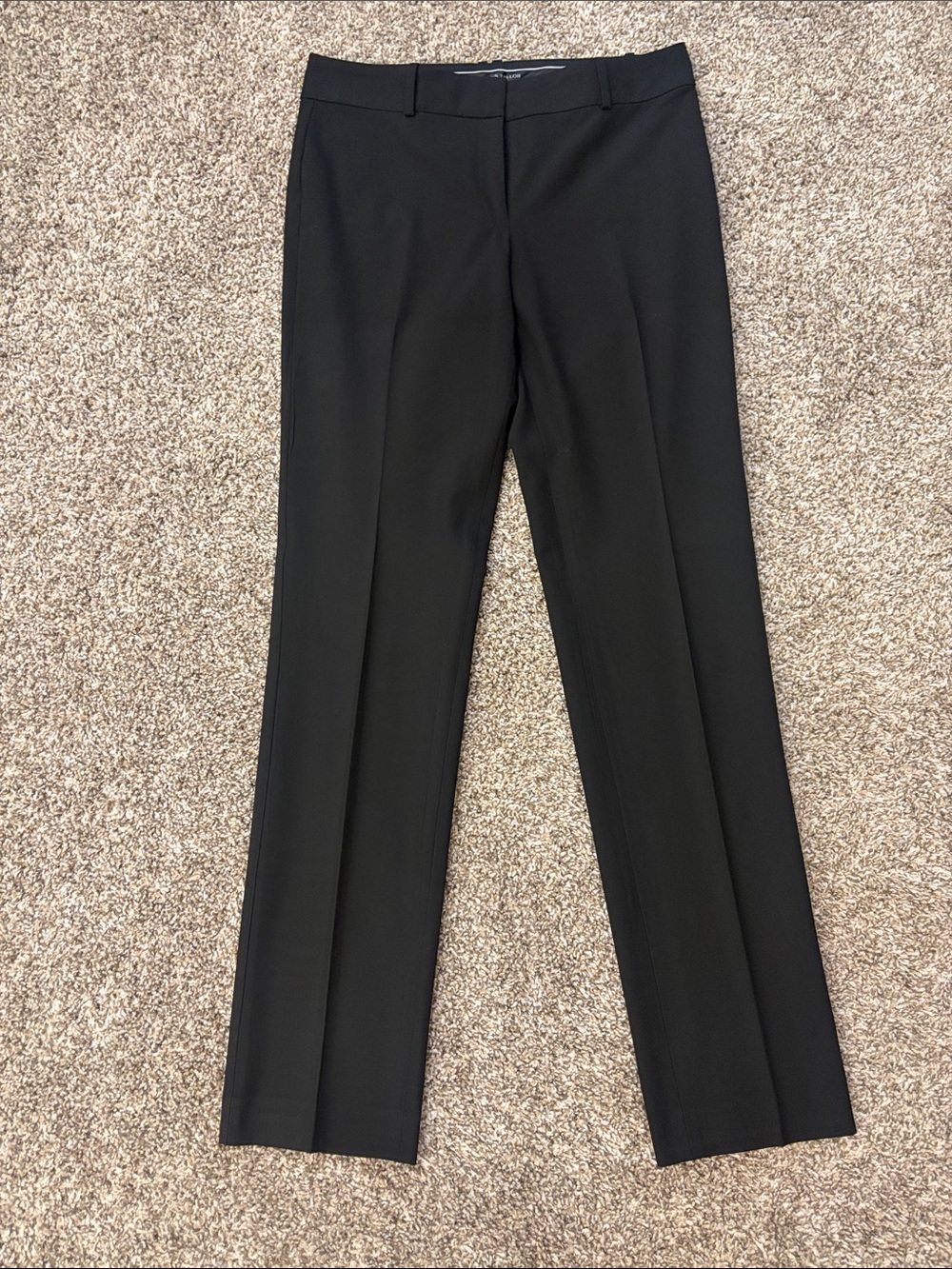 Ann Taylor Black Straight-Leg Dress Trousers 6 Tall